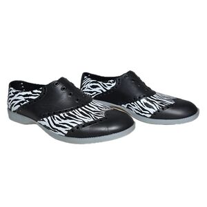 BIION Zebra Wingtip Oxford Rubber EVA Golf Shoes Spikeless Women's Size 6 EUC